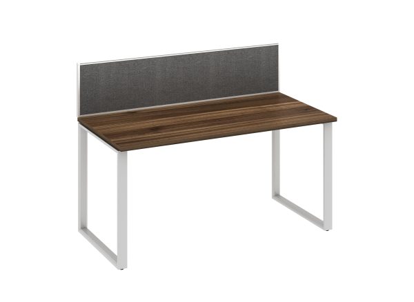 WorkSmart Series Single-Sided Desk with Desktop and Screen - Loop Frame