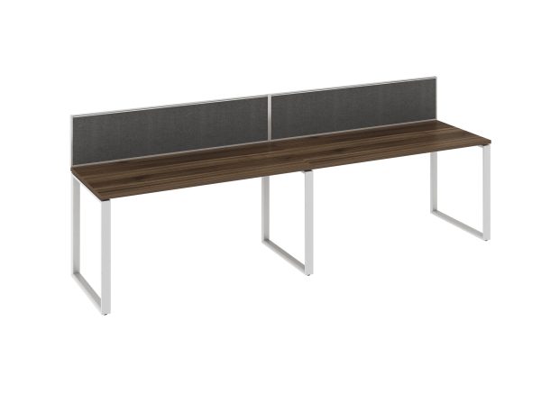WorkSmart Series Single-Sided Desk with Desktop and Screen - Loop Frame - Image 3