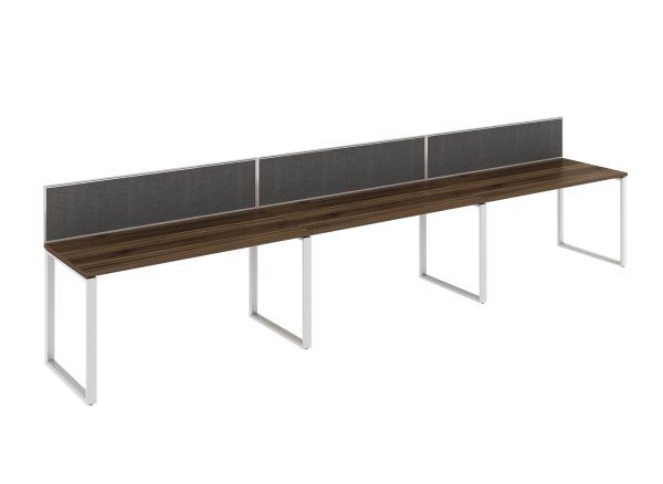 WorkSmart Series Single-Sided Desk with Desktop and Screen - Loop Frame - Image 4