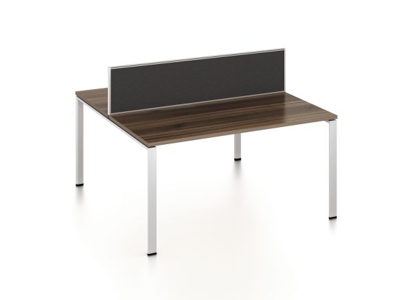WorkSmart Series Double-Sided Desk with Desktop and Screen - U Frame