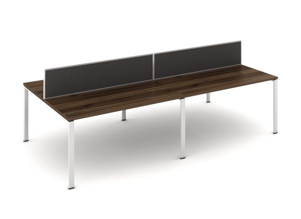 WorkSmart Series Double-Sided Desk with Desktop and Screen - U Frame - Image 3
