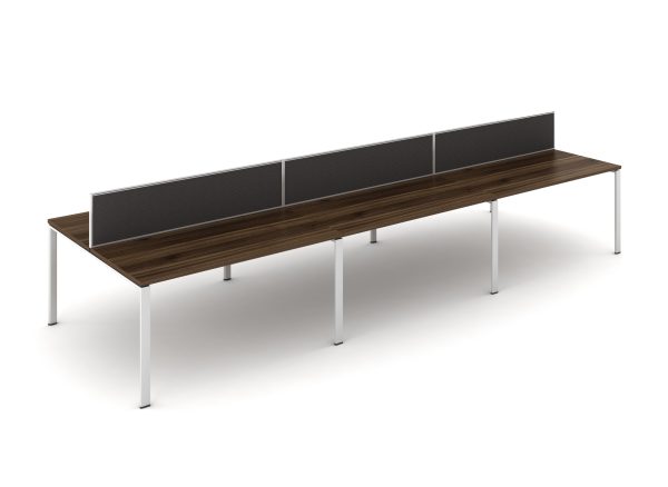 WorkSmart Series Double-Sided Desk with Desktop and Screen - U Frame - Image 4