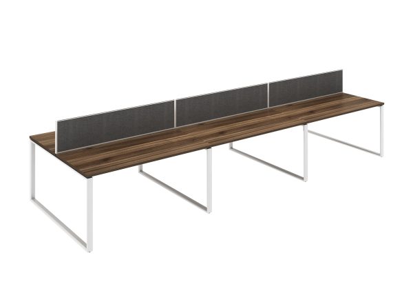 WorkSmart Series Double-Sided Desks with Desktop and Screen - Loop Frame - Image 4