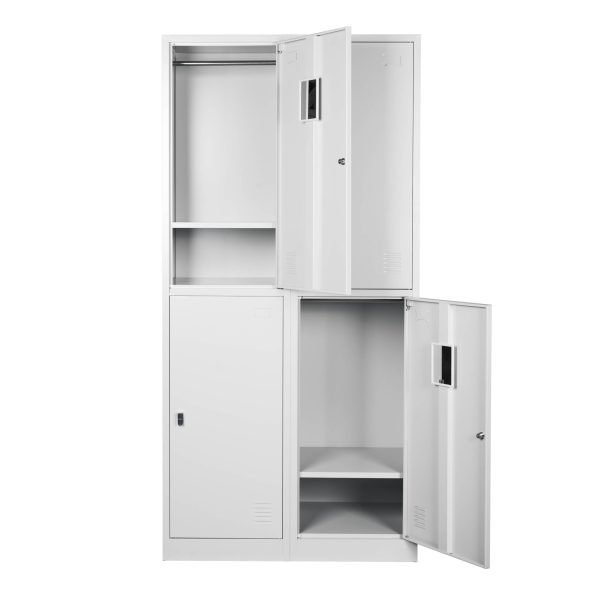 4 DOOR METAL STORAGE LOCKER – EXTRA SPACE, LIGHT GREY GOPHD-LK204PS
