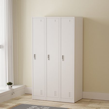3 DOOR METAL STORAGE LOCKER – LIGHT GREY (EXTRA WIDTH) GOPHD-LK303S