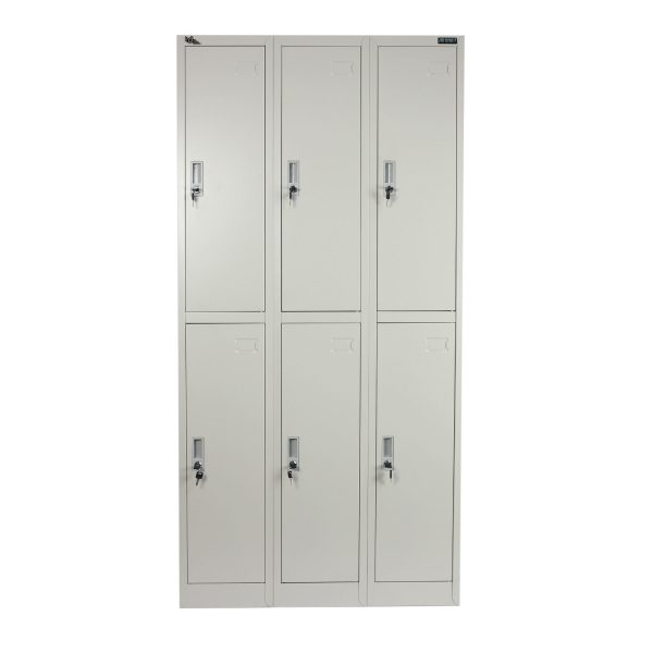 6 DOOR METAL STORAGE LOCKER – LIGHT GREY (EXTRA WIDTH) GOPHD-LK306S - Image 9