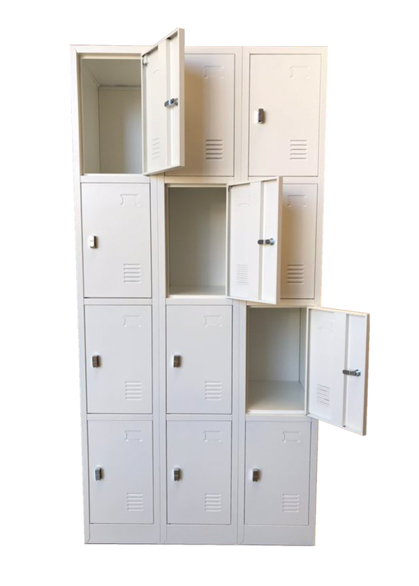 12 DOOR METAL STORAGE LOCKER – PADLOCK READY, LIGHT GREY GOPHD-LK312PS - Image 5