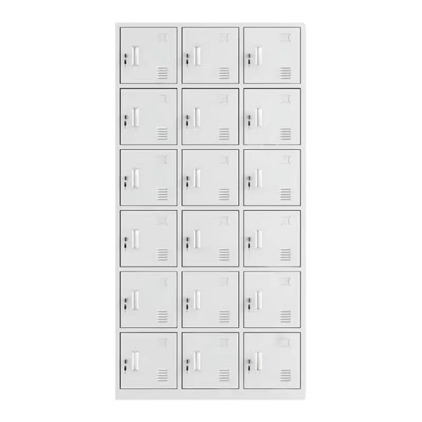 18 DOOR METAL STORAGE LOCKER – LIGHT GREY (WIDE FORMAT) GOPHD-LK318S - Image 3