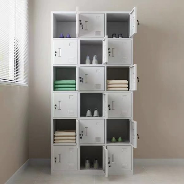 18 DOOR METAL STORAGE LOCKER – LIGHT GREY (WIDE FORMAT) GOPHD-LK318S - Image 4