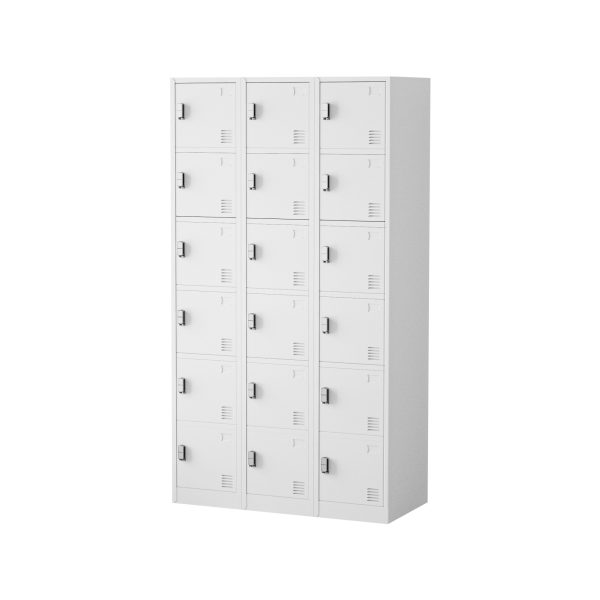 18 DOOR METAL STORAGE LOCKER – PADLOCK READY, LIGHT GREY GOPHD-LK318PS - Image 4