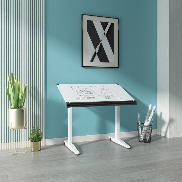 VERSARISE Pneumatic Height Adjustable Flip Drawing/Drafting Table GOPJI-GT-DW-1-ABWH - Image 3