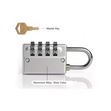COMBINATION PADLOCK – 4-DIGIT, SILVER