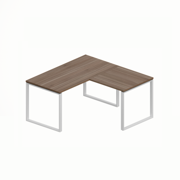 WorkSmart Series Single Corner Workstation Loop-Frame with Desktop