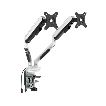 Dual Monitor Arm with USB Ports GOPLO-DLB-560D-WH/BK