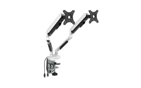 Dual Monitor Arm with USB Ports GOPLO-DLB-560D-WH/BK