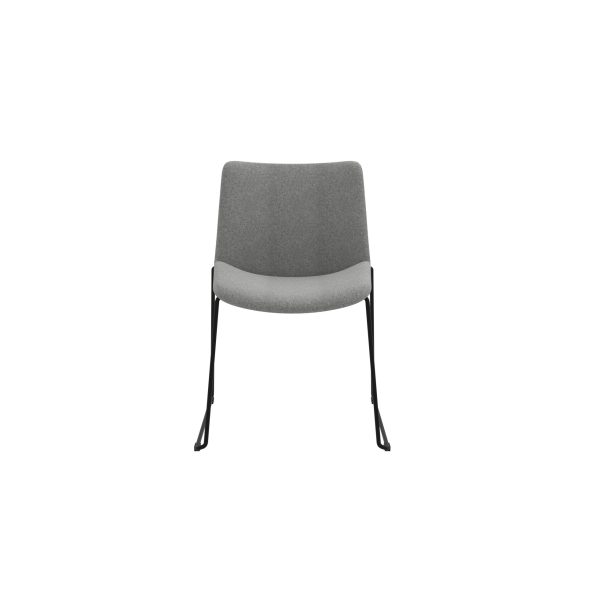 GOPST-M18FSV/BK Visitor Chair – Silver Fabric with Black Sled Base