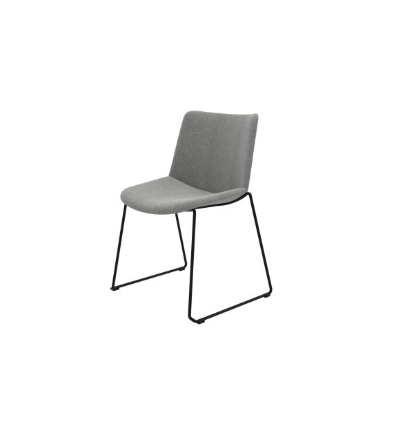 GOPST-M18FSV/BK Visitor Chair – Silver Fabric with Black Sled Base - Image 4