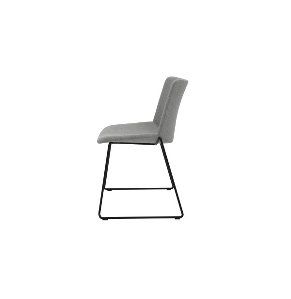GOPST-M18FSV/BK Visitor Chair – Silver Fabric with Black Sled Base - Image 2