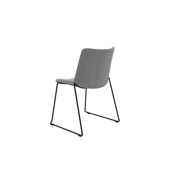 GOPST-M18FSV/BK Visitor Chair – Silver Fabric with Black Sled Base - Image 3
