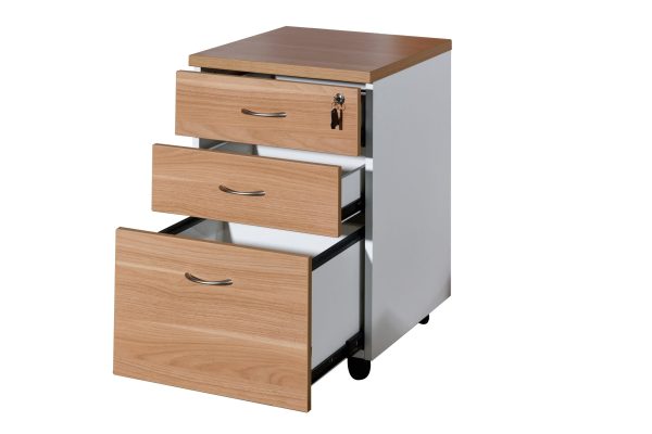 Mobile Pedestal 2 Drawers + 1 File OMJ-M3-CS/WH-WT/CH-VW/WH - Image 5