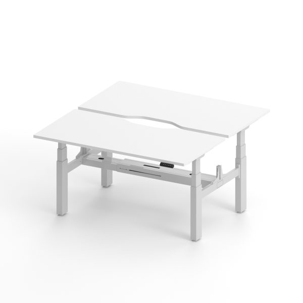 Altura Height Adjustable Twin Desk Frame – Dual Motors per workstation GOPD-AL3TII-DOUBLEWH/BK - Image 2